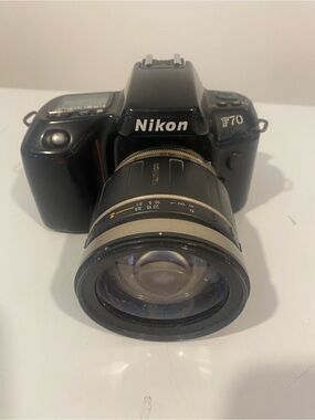 Nikon F70 N70 35mm Film Camera + Tamron AF 28-200mm Lens For Parts or Repair